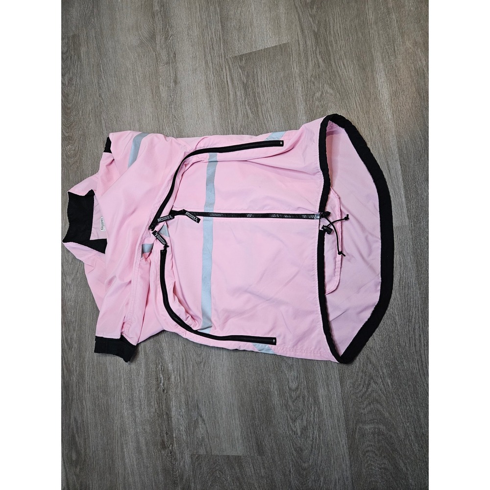 Running Room Vintage Pink Reflective Windbreaker Cycling Jacket Mid-2000s Size M - Picture 5 of 13